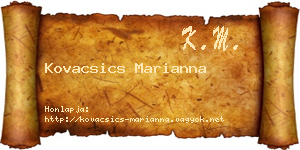 Kovacsics Marianna névjegykártya
